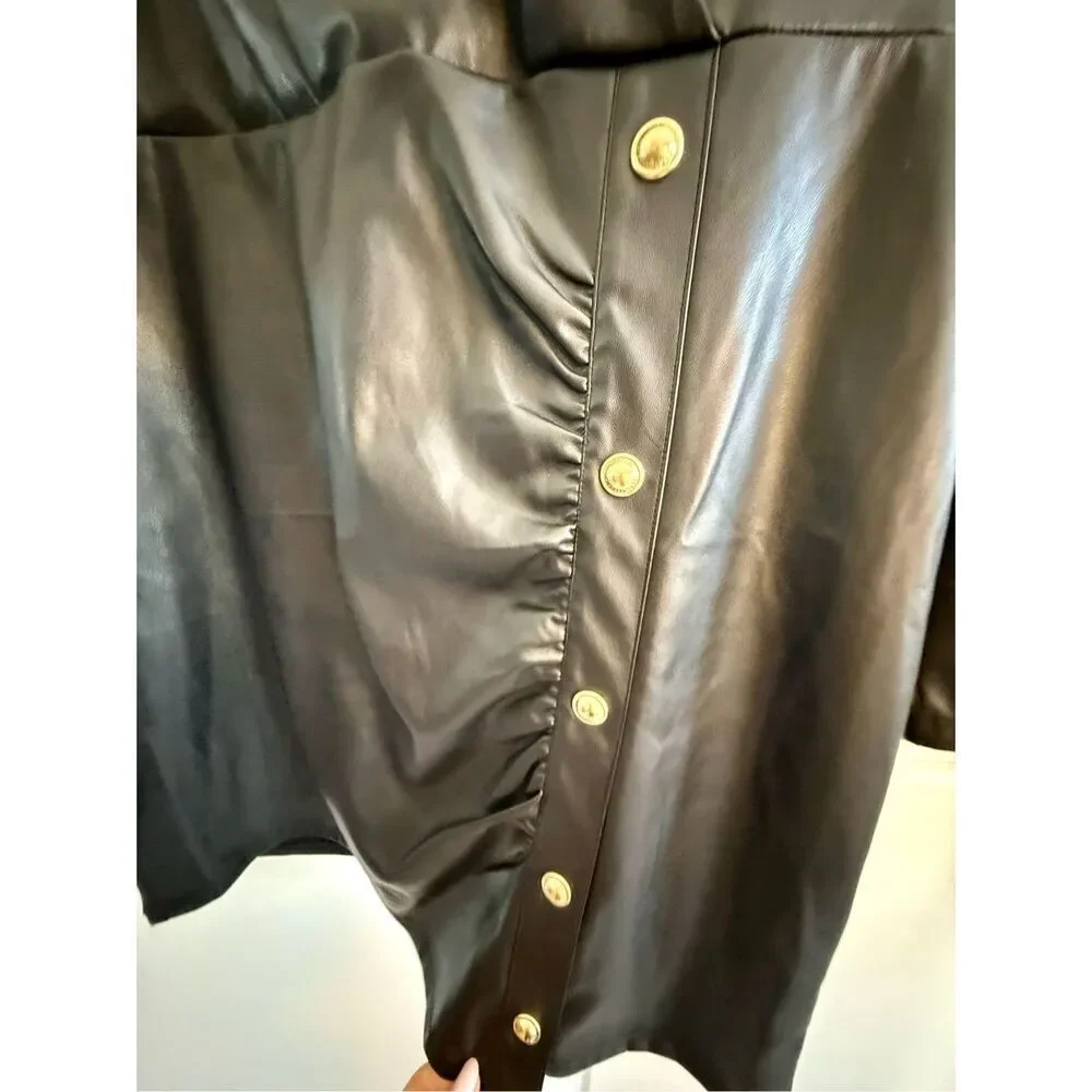 NWT Michael Kors plus size faux leather wrap dress Size petite XL